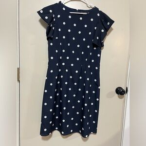 Banana Republic Short Sleeve Navy/Polka Dot Sheath Dress size 12T